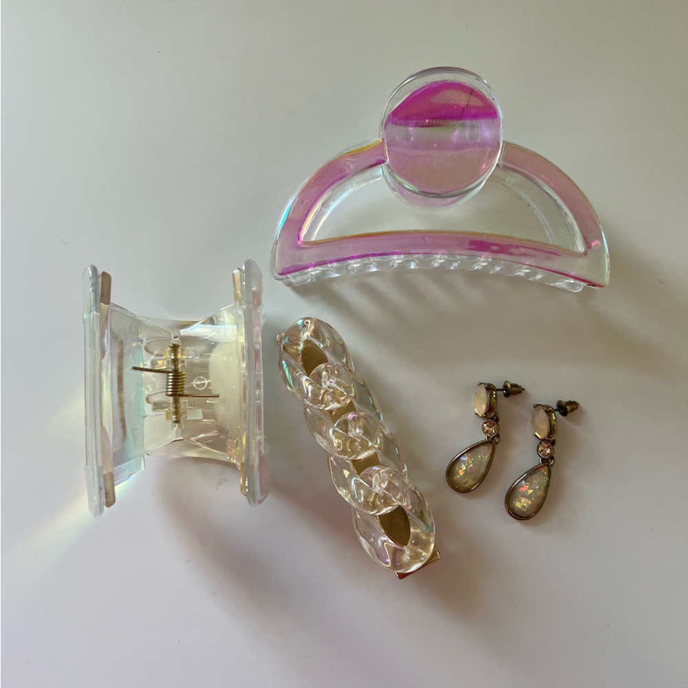 Iridescent Accessories Clips Earrings